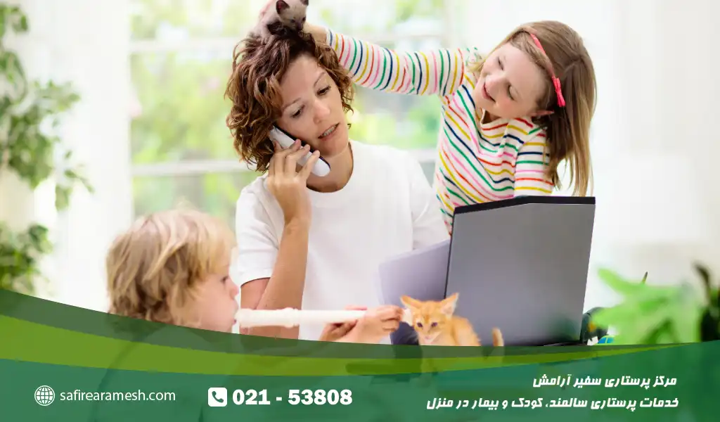 مادر شاغل و کودک ششماهه