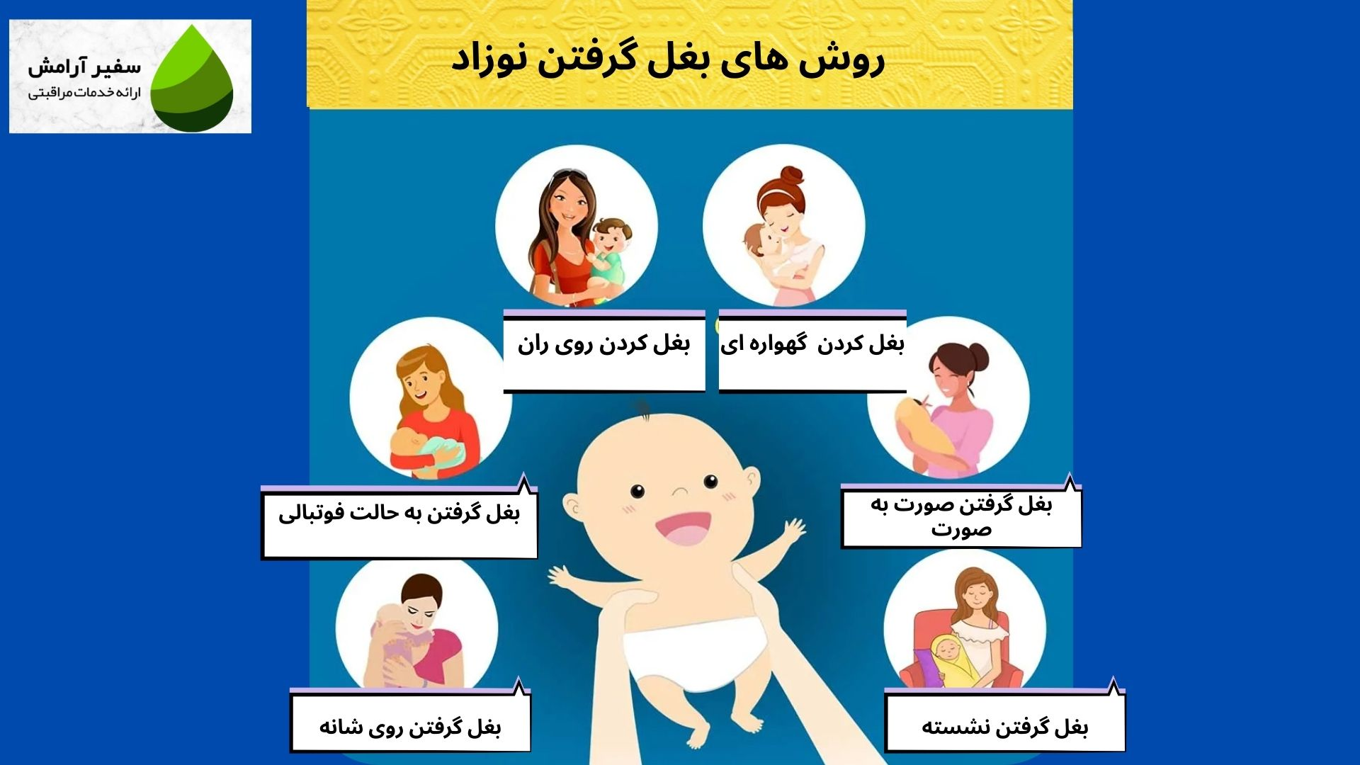 انواع روشهای بغل گرفتن نوزاد