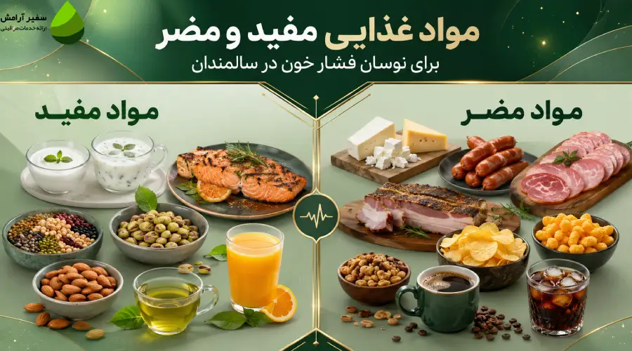 غذاهای دوست و دشمن نوسان فشار خون در سالمندان