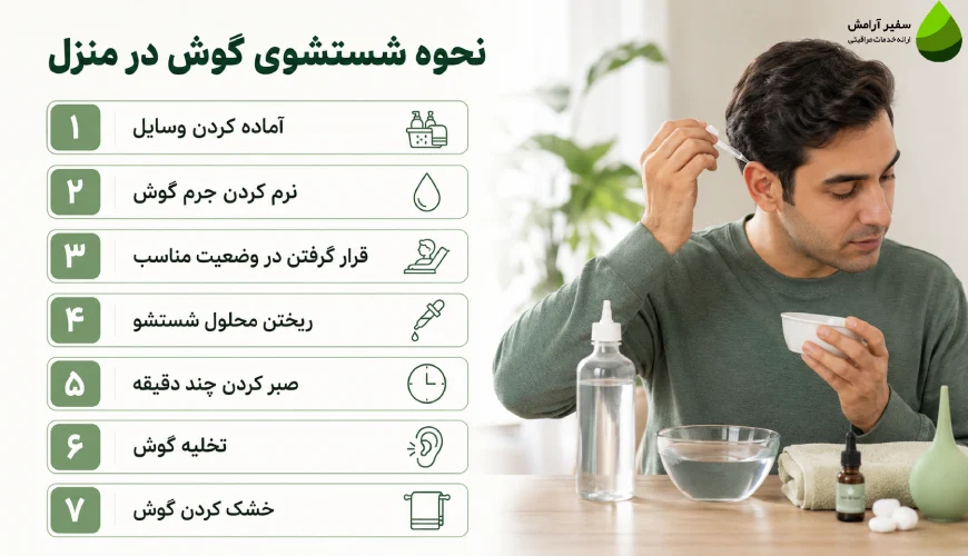 مراحل شستوشو گوش در منزل